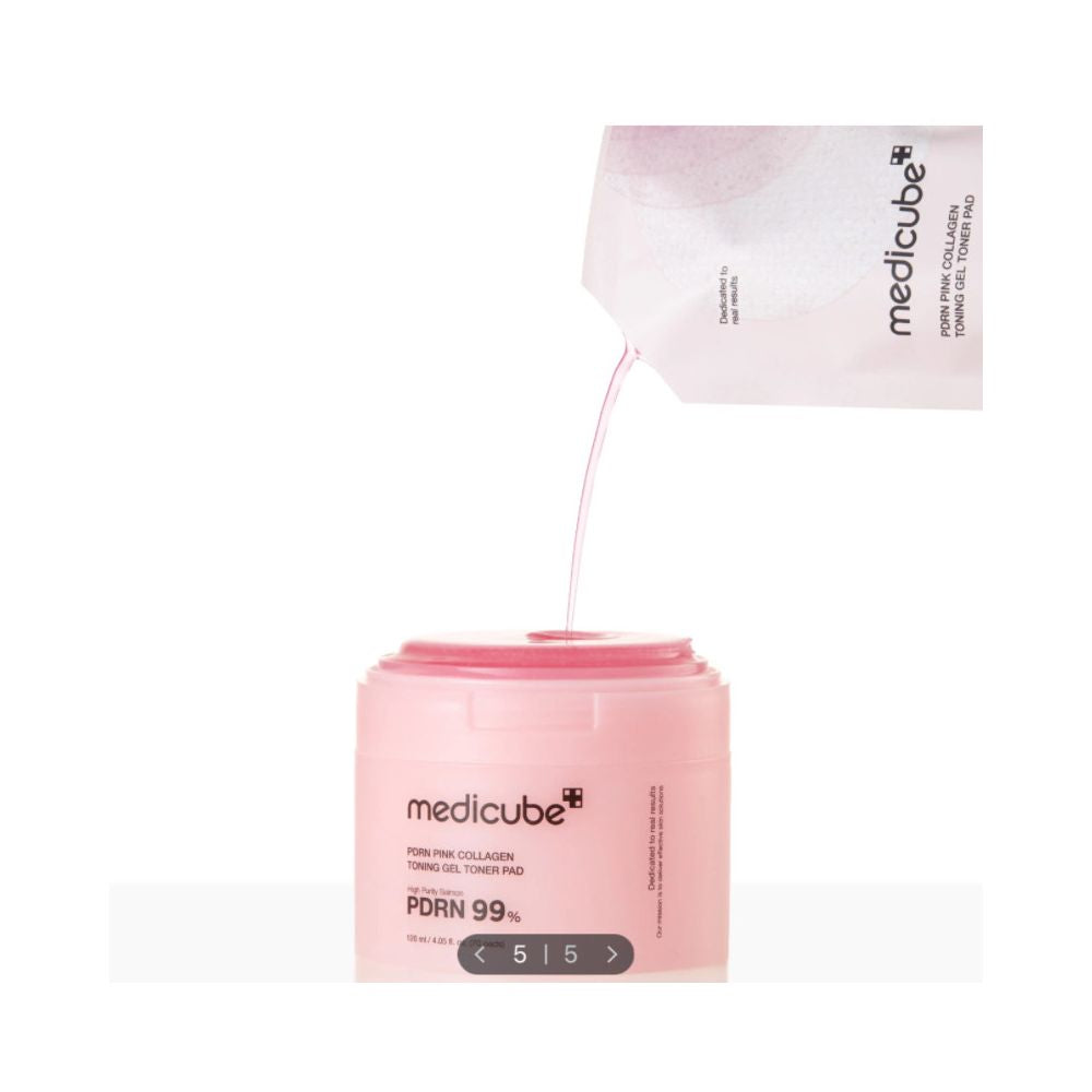 Medicube Salmon PDRN Pink Collagen Gel Pads 70 pads for Glossy Elastic Hydrating and Moisturizing image 2