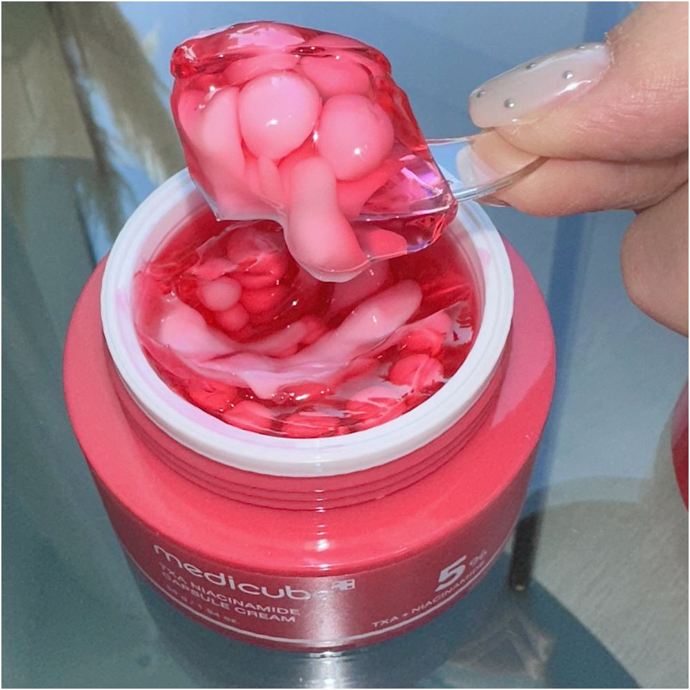 Metikoff medical cube tranexamic acid nicotinamide face cream 55ml brighten skin tone remove yellowing and improve dullness image 2