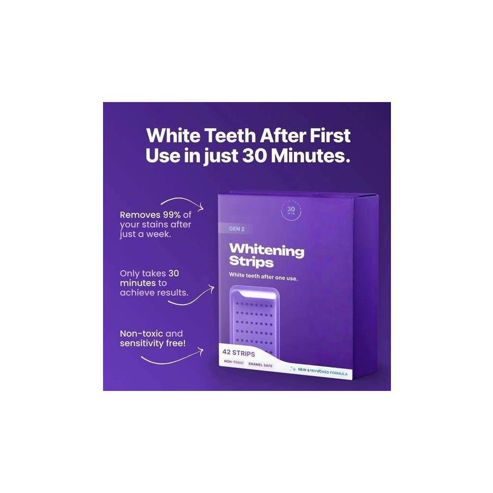 Purple Teeth Whitening Strips Gently and refreshingly cleans and removes plaque from teeth image 3