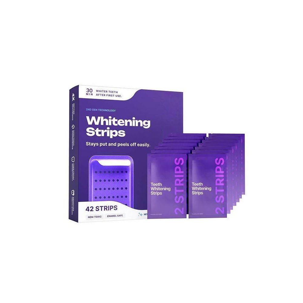 Purple Teeth Whitening Strips Gently and refreshingly cleans and removes plaque from teeth image 5