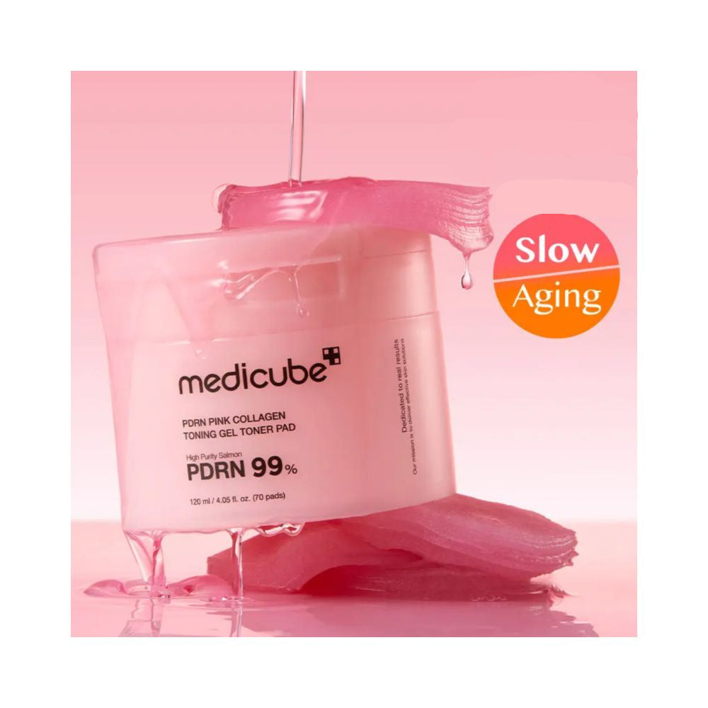 Medicube Salmon PDRN Pink Collagen Gel Pads 70 pads for Glossy Elastic Hydrating and Moisturizing image 1
